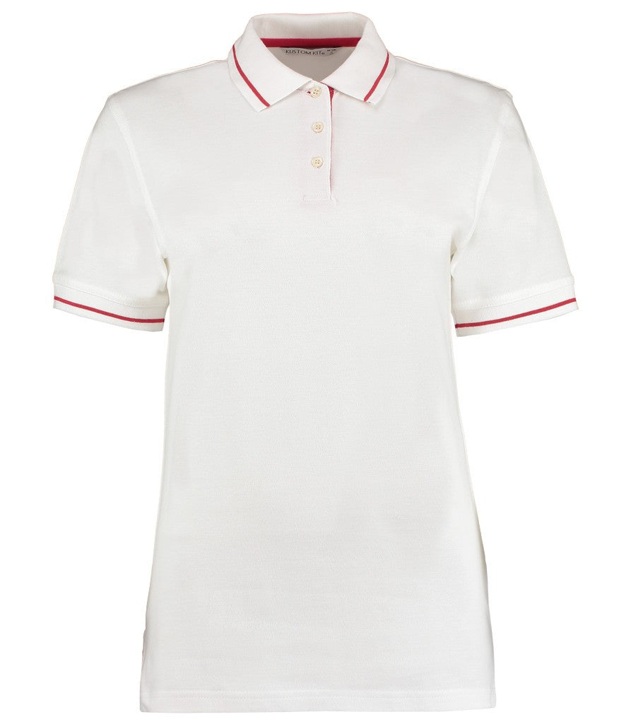 Ladies St Mellion Contrast Tipped Polo | WHITE/RED